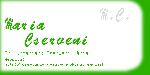 maria cserveni business card