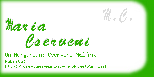 maria cserveni business card